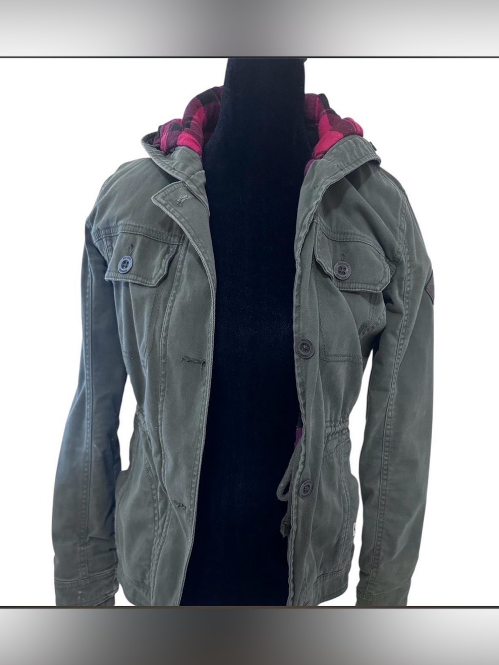 Hollister Green Hooded Utility Jacket